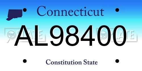 AL98400 Connecticut License Plate