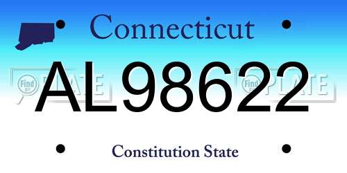 AL98622 Connecticut License Plate