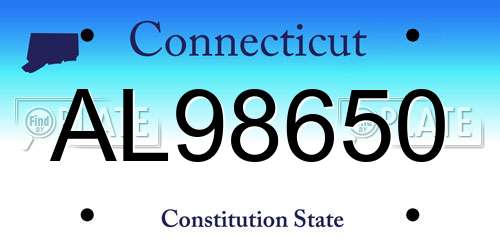 AL98650 Connecticut License Plate