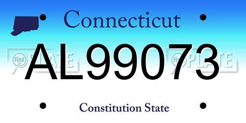 AL99073 Connecticut License Plate