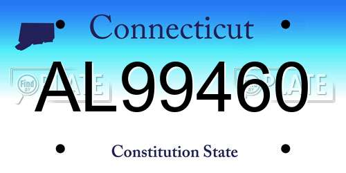 AL99460 Connecticut License Plate