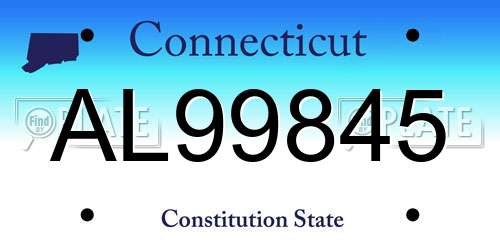 AL99845 Connecticut License Plate
