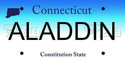 ALADDIN Connecticut License Plate