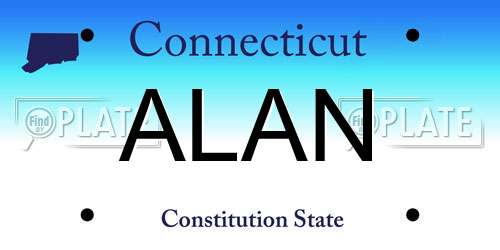 ALAN Connecticut License Plate