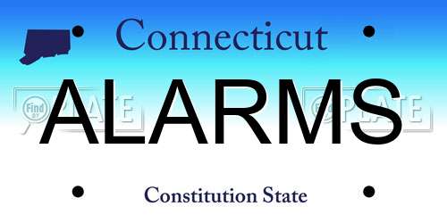 ALARMS Connecticut License Plate