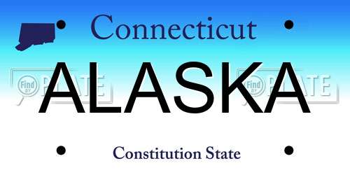 ALASKA Connecticut License Plate