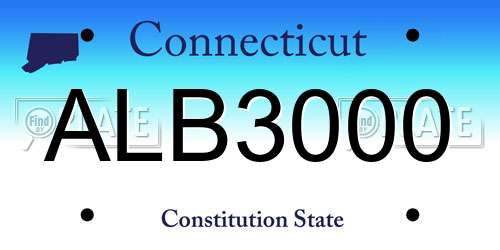 ALB3000 Connecticut License Plate