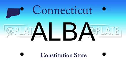 ALBA Connecticut License Plate