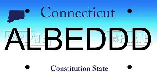 ALBEDDD Connecticut License Plate