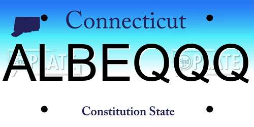 ALBEQQQ Connecticut License Plate