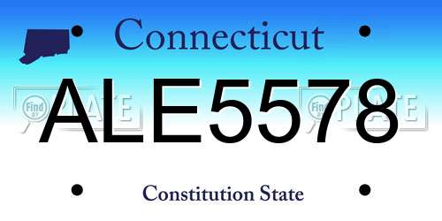 ALE5578 Connecticut License Plate