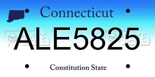 ALE5825 Connecticut License Plate