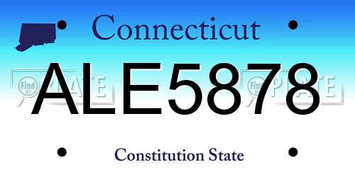 ALE5878 Connecticut License Plate