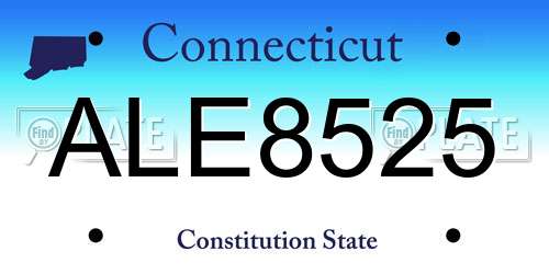 ALE8525 Connecticut License Plate