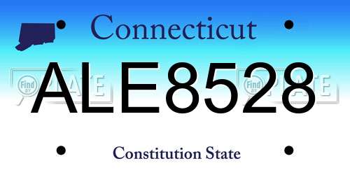 ALE8528 Connecticut License Plate
