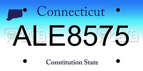 ALE8575 Connecticut License Plate