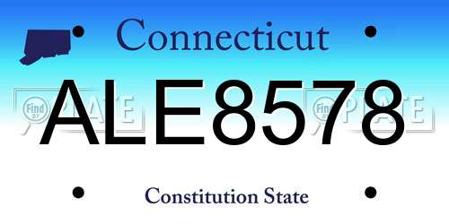 ALE8578 Connecticut License Plate