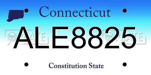 ALE8825 Connecticut License Plate