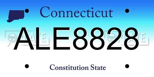 ALE8828 Connecticut License Plate