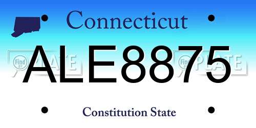ALE8875 Connecticut License Plate