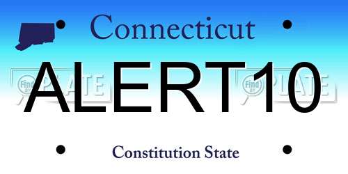 ALERT10 Connecticut License Plate