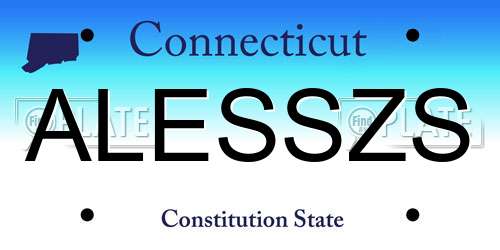 ALESSZS Connecticut License Plate