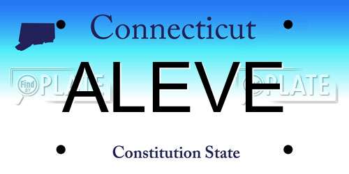 ALEVE Connecticut License Plate