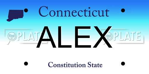 ALEX Connecticut License Plate
