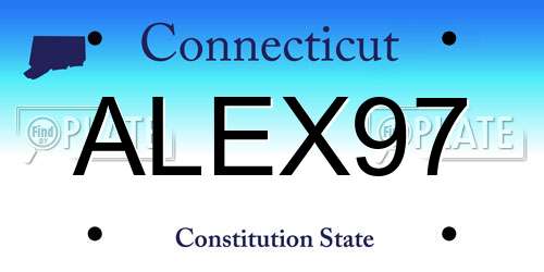 ALEX97 Connecticut License Plate