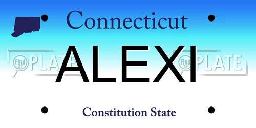 ALEXI Connecticut License Plate