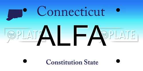 ALFA Connecticut License Plate