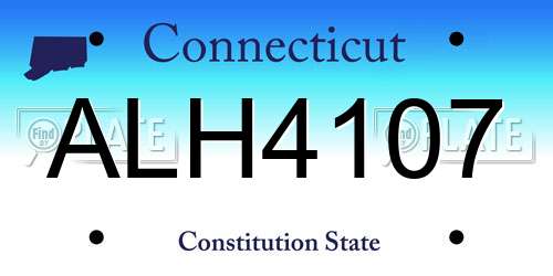 ALH4107 Connecticut License Plate