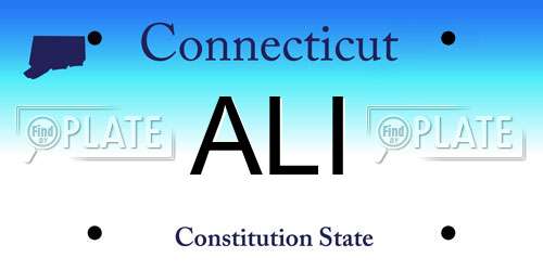 ALI Connecticut License Plate