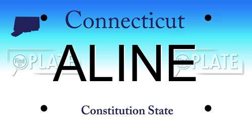 ALINE Connecticut License Plate