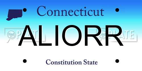 ALIORR Connecticut License Plate