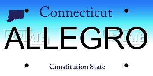 ALLEGRO Connecticut License Plate