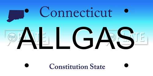 ALLGAS Connecticut License Plate