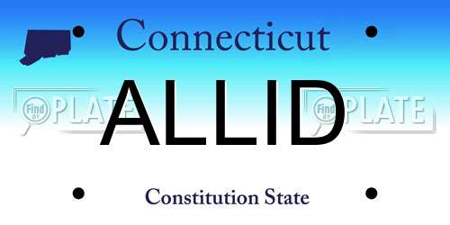 ALLID Connecticut License Plate
