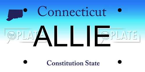 ALLIE Connecticut License Plate