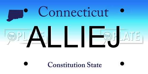 ALLIEJ Connecticut License Plate