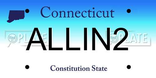 ALLIN2 Connecticut License Plate