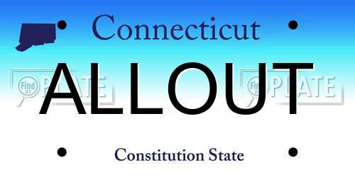 ALLOUT Connecticut License Plate