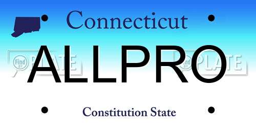 ALLPRO Connecticut License Plate