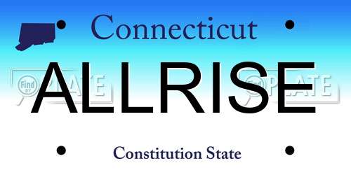 ALLRISE Connecticut License Plate