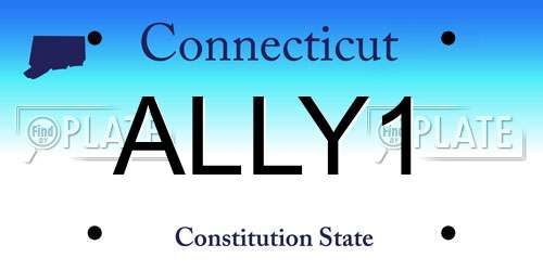 ALLY1 Connecticut License Plate
