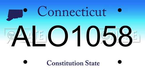 ALO1058 Connecticut License Plate