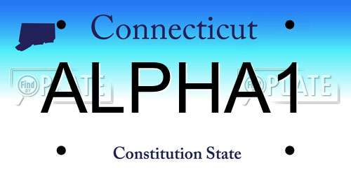 ALPHA1 Connecticut License Plate