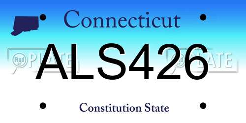 ALS426 Connecticut License Plate