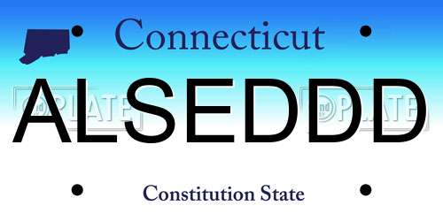 ALSEDDD Connecticut License Plate
