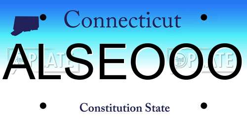 ALSEOOO Connecticut License Plate
